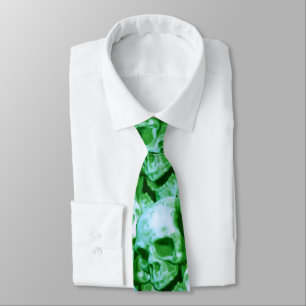 Corbata Cráneos verdes