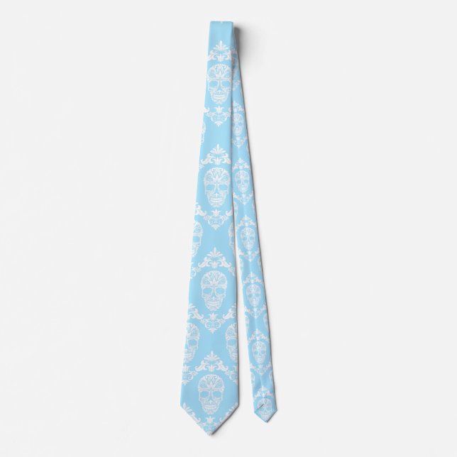 Corbata cráneos victorianos azules (Anverso)