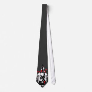 Corbata Cráneos y lazo de la guitarra