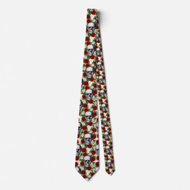 Corbata Cráneos y rosas (Anverso)
