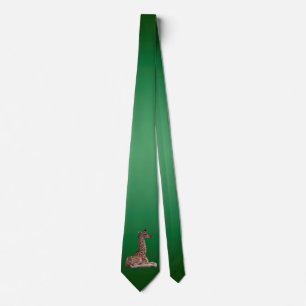 Corbata Cravata de cría de jirafa doble cara (verde claro/