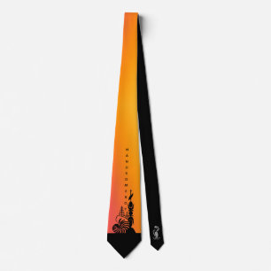 Corbata Cravate flèche faîtière kanak. naranja sanguine