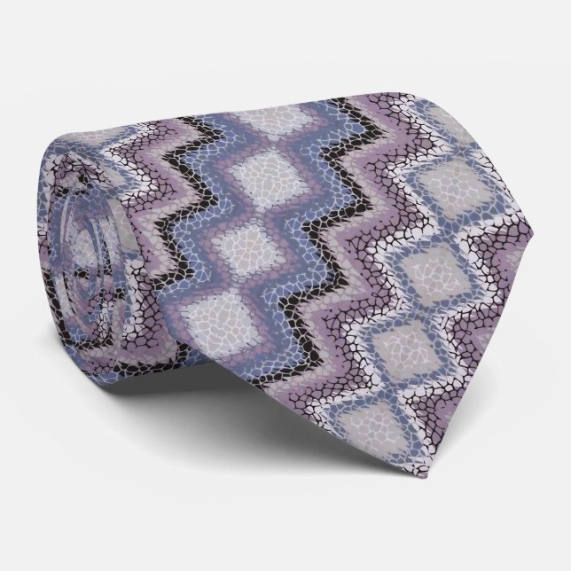 Corbata Cravate Zigzag de girafe violet (Enrollado)