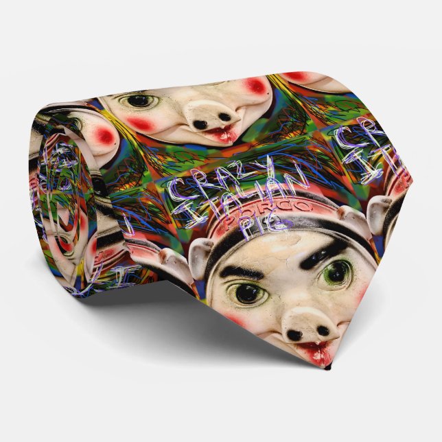 Corbata Crazy Italiano Pig Fun Tie (Enrollado)