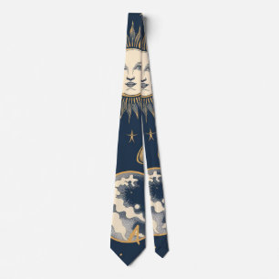 Corbata Crea tu propia celestial azul blanco dorado