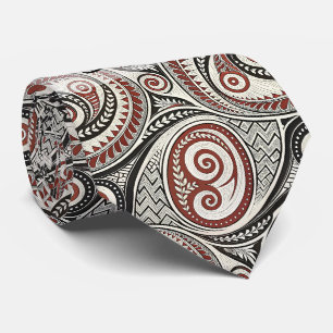 Corbata Crea tu propia tribu festiva roja, negra y blanca