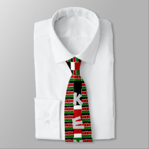 Corbata Crea tu propio color rojo negro verde keniano asom