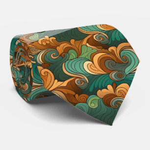 Corbata Crea tus Propias Olas de Ámbar Teal de Otoño
