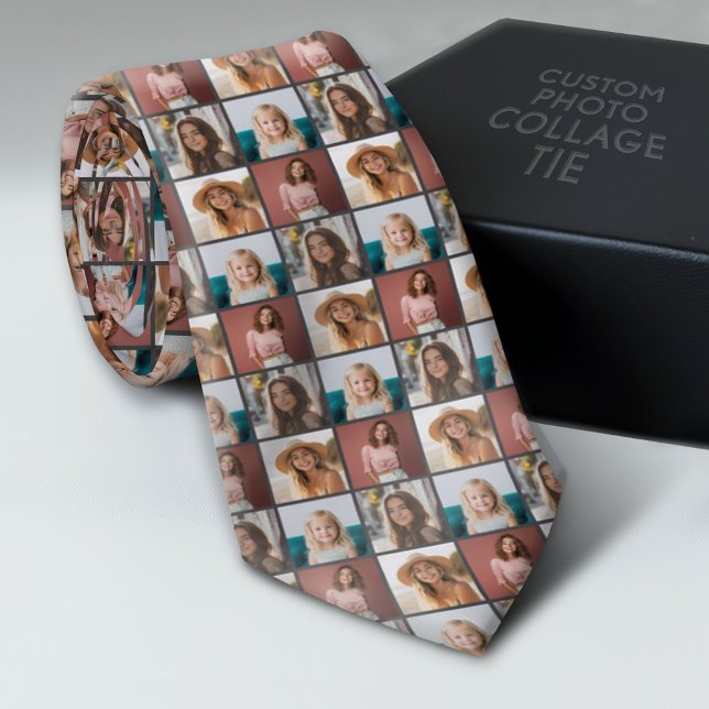 Corbata Crea un patrón de collage de fotos personalizado - (Custom Photo Collage Tie - Create Your Own Look)