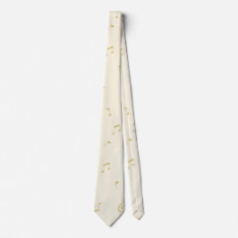 Corbata Cream Gold Music Notes