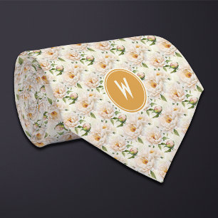 Corbata Cream Peonies Floral