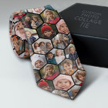 Corbata Crear un Collage de fotos Personalizado con 12 fot<br><div class="desc">Para obtener los mejores resultados, recortar las fotos en cuadrados antes de subirlas. Usa tus fotos o fotos favoritas para hacer un toque divertido para compartir con tus amigos. Esto incluye una combinación de tus 12 fotos favoritas. Hay otras combinaciones disponibles en nuestra tienda. El patrón hexágono funky hace que...</div>