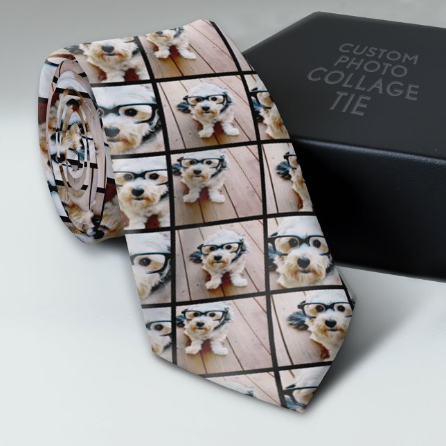 Corbata Crear un Collage de fotos Personalizado con 4 foto (Custom Photo Collage Tie - Create Your Own Look)