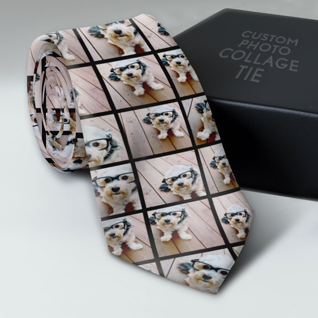 Corbata Crear un Collage de fotos Personalizado con 9 foto (Custom Photo Collage Tie - Create Your Own Look)