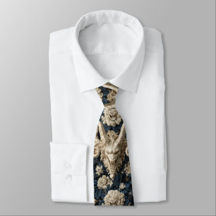Corbata Crema Gótica y Gárgola Demoníaca Barroca Naval