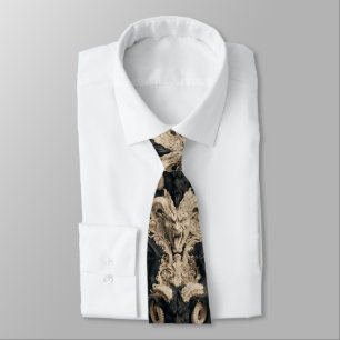 Corbata Cremoso Gótico y Diablo Cornudo Barroco Negro