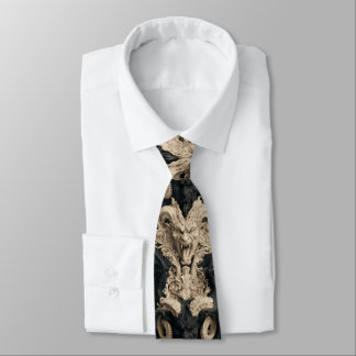 Corbata Cremoso Gótico y Diablo Cornudo Barroco Negro