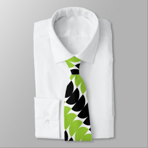 Corbata Crescentes Alternados 02a - Verde Marciano