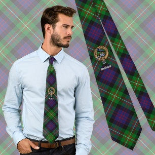 Corbata Crest de Clan MacDonell de Glengarry sobre Tartán
