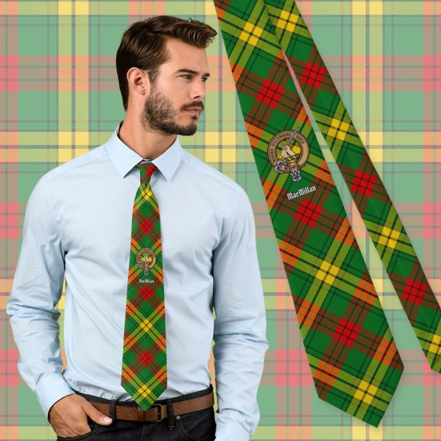 Corbata Crest de Clan MacMillan sobre tartán (Subido por el creador)