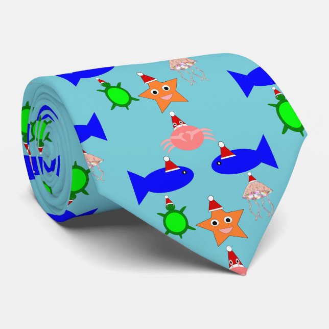 Corbata Criaturas marinas de los navidades (Enrollado)