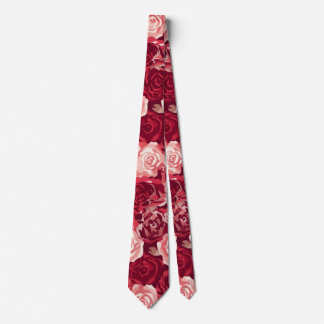 Corbata Crimson & Blush Seamless Rose Pattern