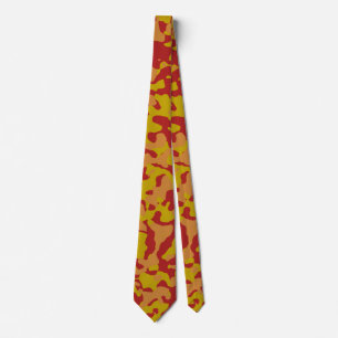 Corbata Crimson Camo en un Naranja amarillo mostaza y quem