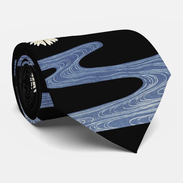 Corbata Crisantemo, agua corriente, floral japonesa (Enrollado)