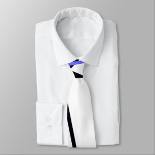 Corbata Criss cruzó el azul y rayas negras en blanco