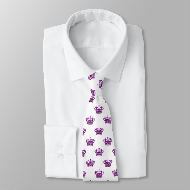 Corbata Crown 01 - Pluma en blanco (Atado)