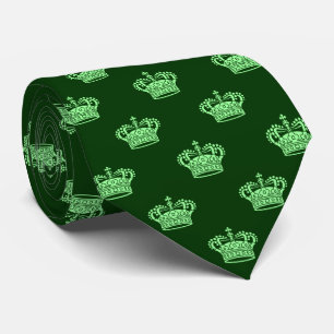 Corbata Crown 01 - Verde menta sobre verde bosque oscuro