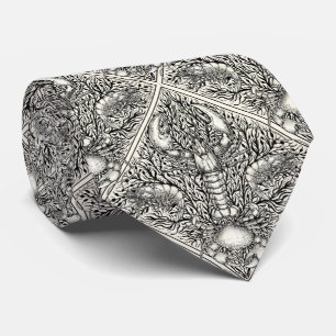 Corbata Crustáceo en blanco y negro