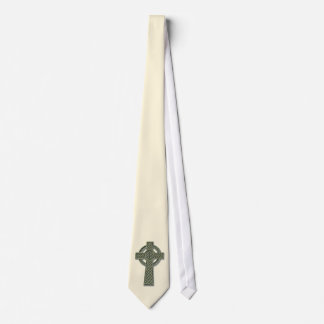Corbata Cruz céltica - piedra verde