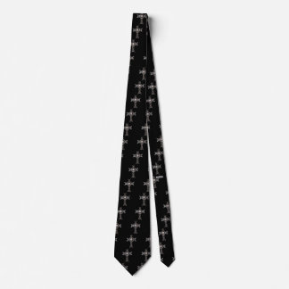 Corbata Cruz céltica y cráneo (plata)