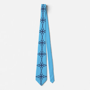 Corbata Cruz Cristiana con Adorno Azul