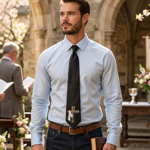Corbata Cruz de Pascua Vintage Personalizada Él ha Resucit