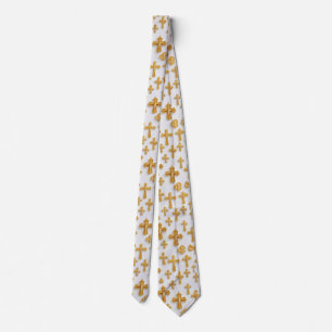 Corbata Cruz Dorada Cristiana