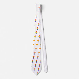 Corbata Cruz gay 2 del arco iris