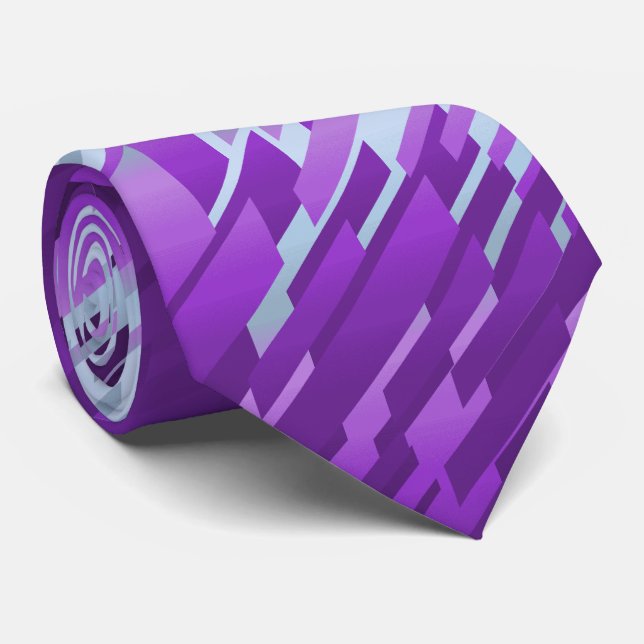 Corbata Crystal Prisma Striped Spectrum Violeta De Dos Ban (Enrollado)