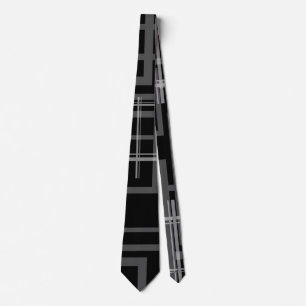 Corbata Cuadrados aleatorios geométricos negros locos