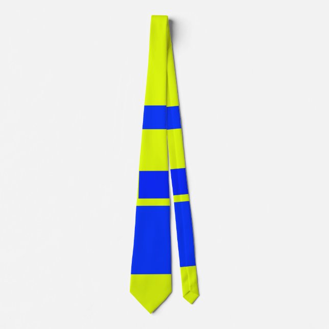 Corbata Cuadrados amarillo y azul (Anverso)