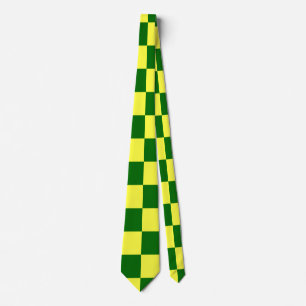 Corbata Cuadrados amarillo y verde