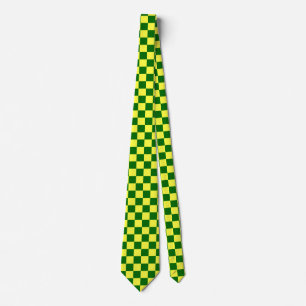 Corbata Cuadrados amarillo y verde