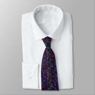 Corbata Cuadrados azules, verdes, morados y rosados con ra