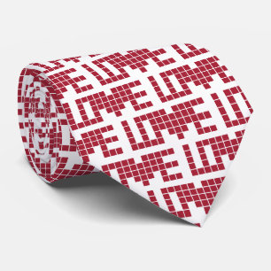 Corbata Cuadrados de amor rojos lindos lettres