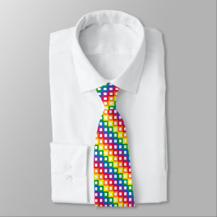 Corbata Cuadrados de arcoiris
