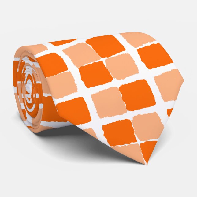 Corbata Cuadrados de Naranja del diseñador de vínculos mas (Enrollado)