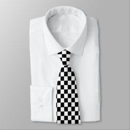 Corbata Cuadrados en blanco y negro Clásico