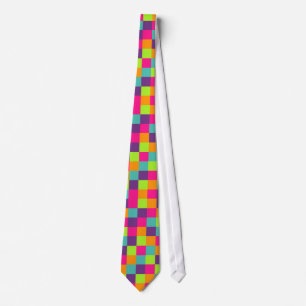 Corbata Cuadrados geométricos coloridos