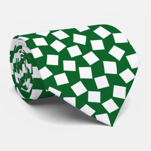 Corbata Cuadrados irregulares - Blanco sobre el verde de l